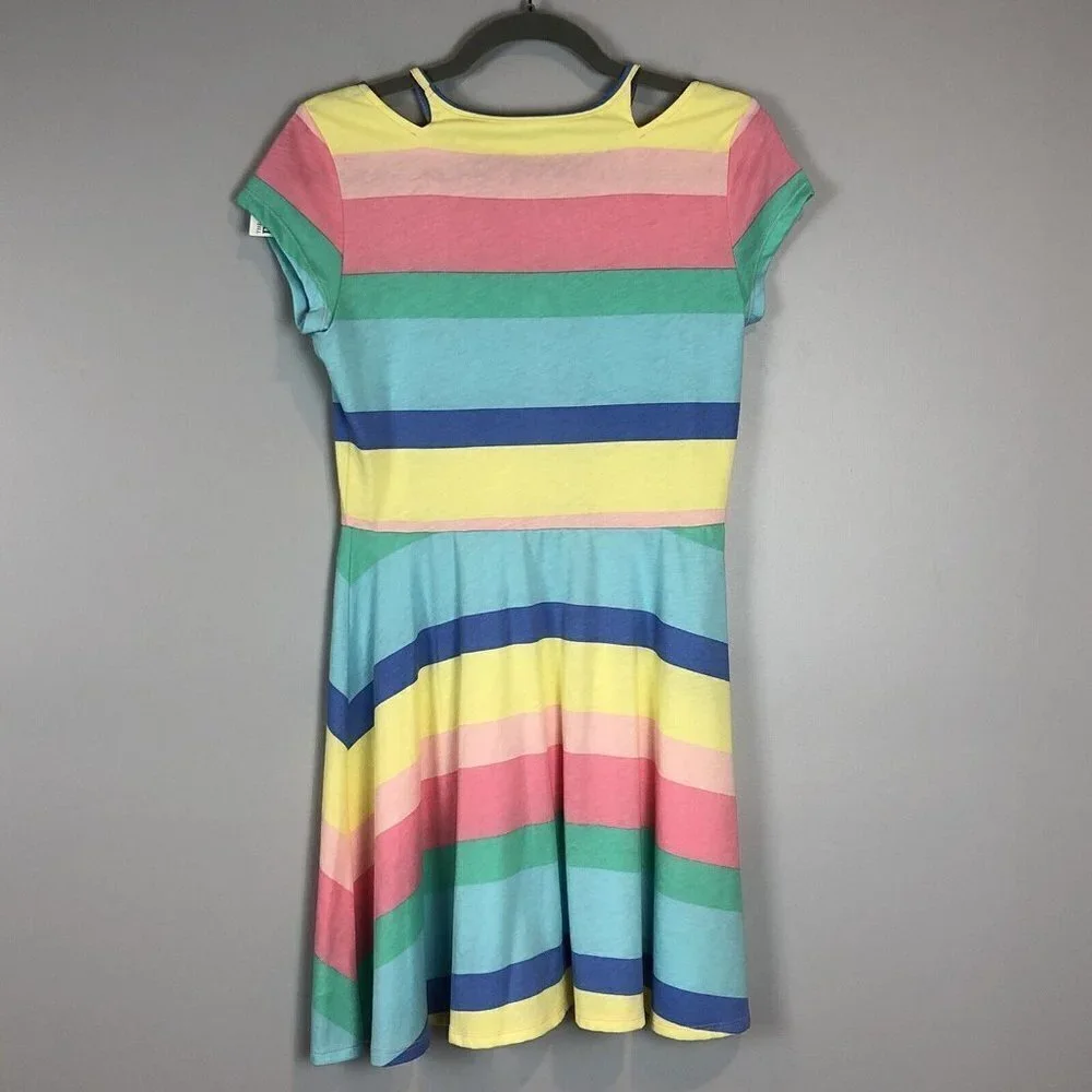 The Children's Place Short Sleeve Rainbow Dress Size 16 XXL NWT Cherry Blossom